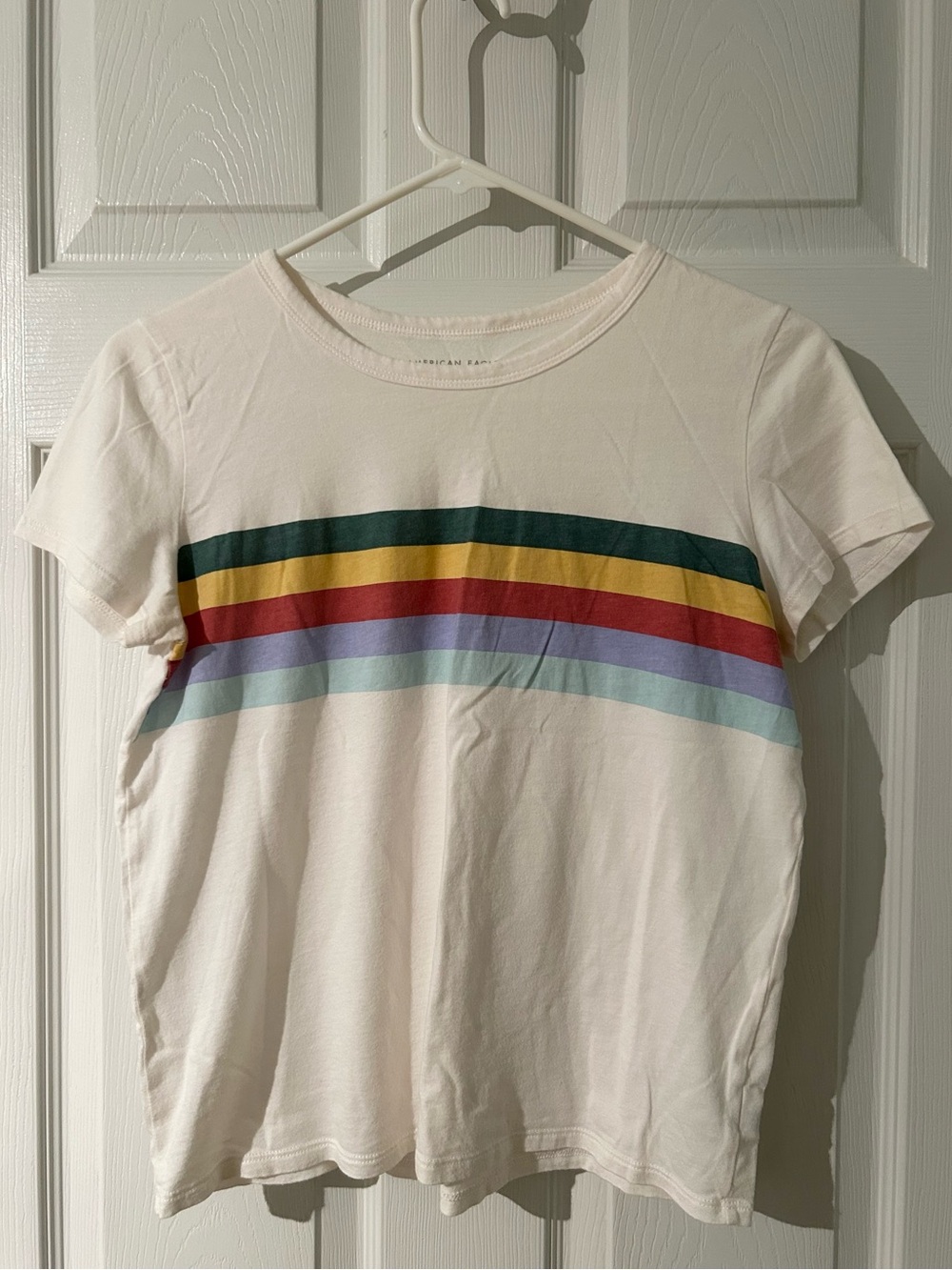 American Eagle Soft & Sexy Striped Rainbow Tee Small M&M Deal